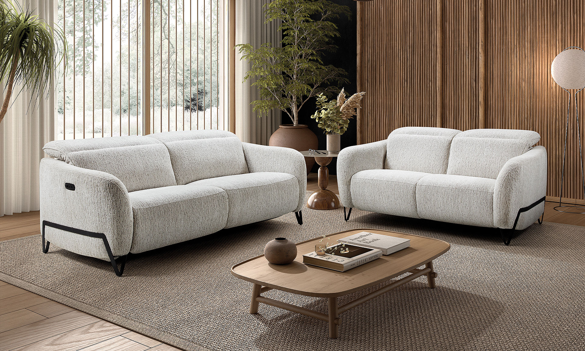 Canapé 2 places 2 relax électriques – Image 2